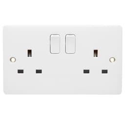 Profile+ 2G 13A Switched DP Socket Outlet