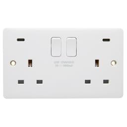 Profile+ 2G 13A Switched Socket USB C+C 5V/4.8A