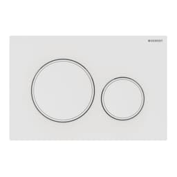 Sigma20 Actuator Plate, Dual Flush, White/Polished Chrome Accent