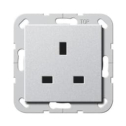 British Standard Socket Outlet 13 A 250 V~ Switched System 55 Aluminium