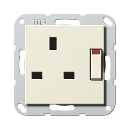 British Standard Socket Outlet 13 A 250 V~ Switched System 55 Cream White