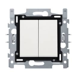 Two-Circuit Switch 10 A with Screw Terminals, Niko Intense White