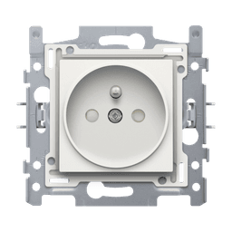 Socket Outlet with Pin Earthing and Shutters 16 A, Niko Intense White