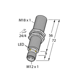 Inductive Sensor M18 Extended Flush PNP NO Sn+