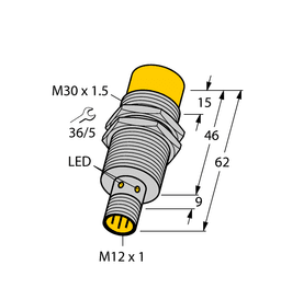 Inductive Sensor M30 Non-flush PNP NO Sn+