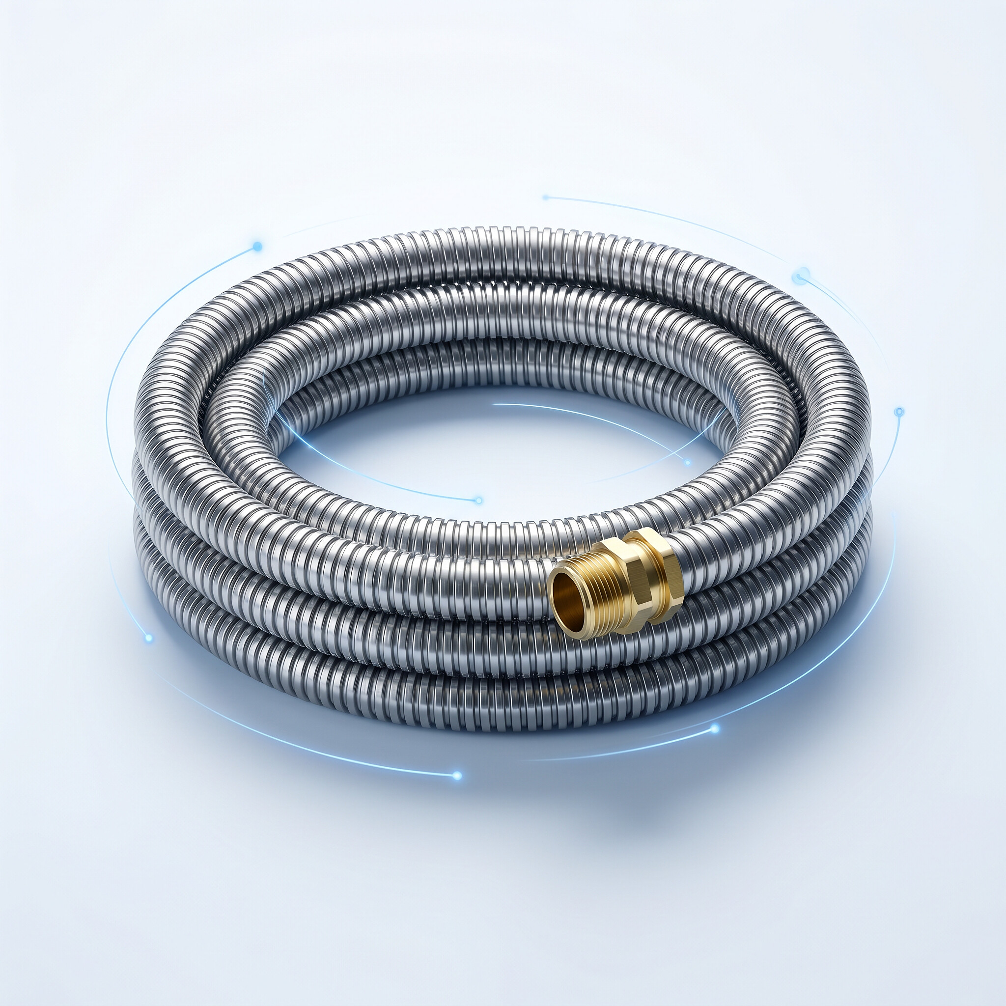 Anamet flexible metal conduit with a brass cable gland